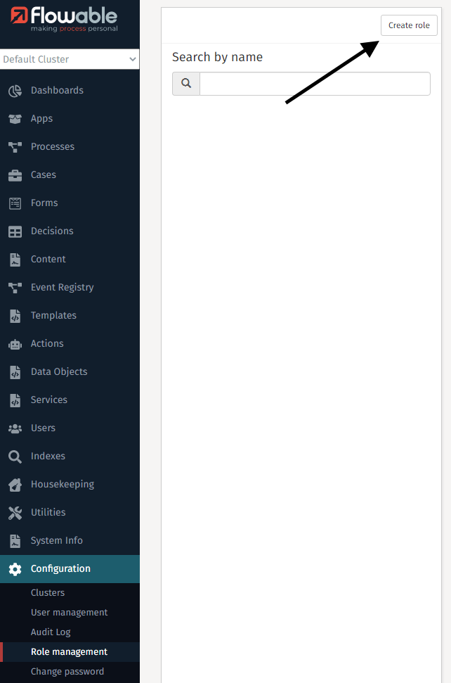 200E create role button
