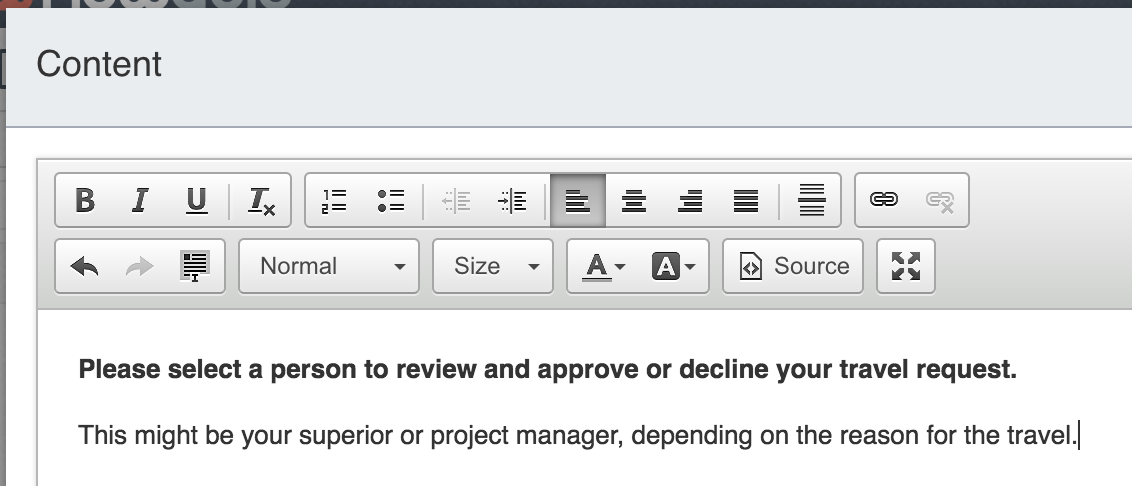 26B select approver description