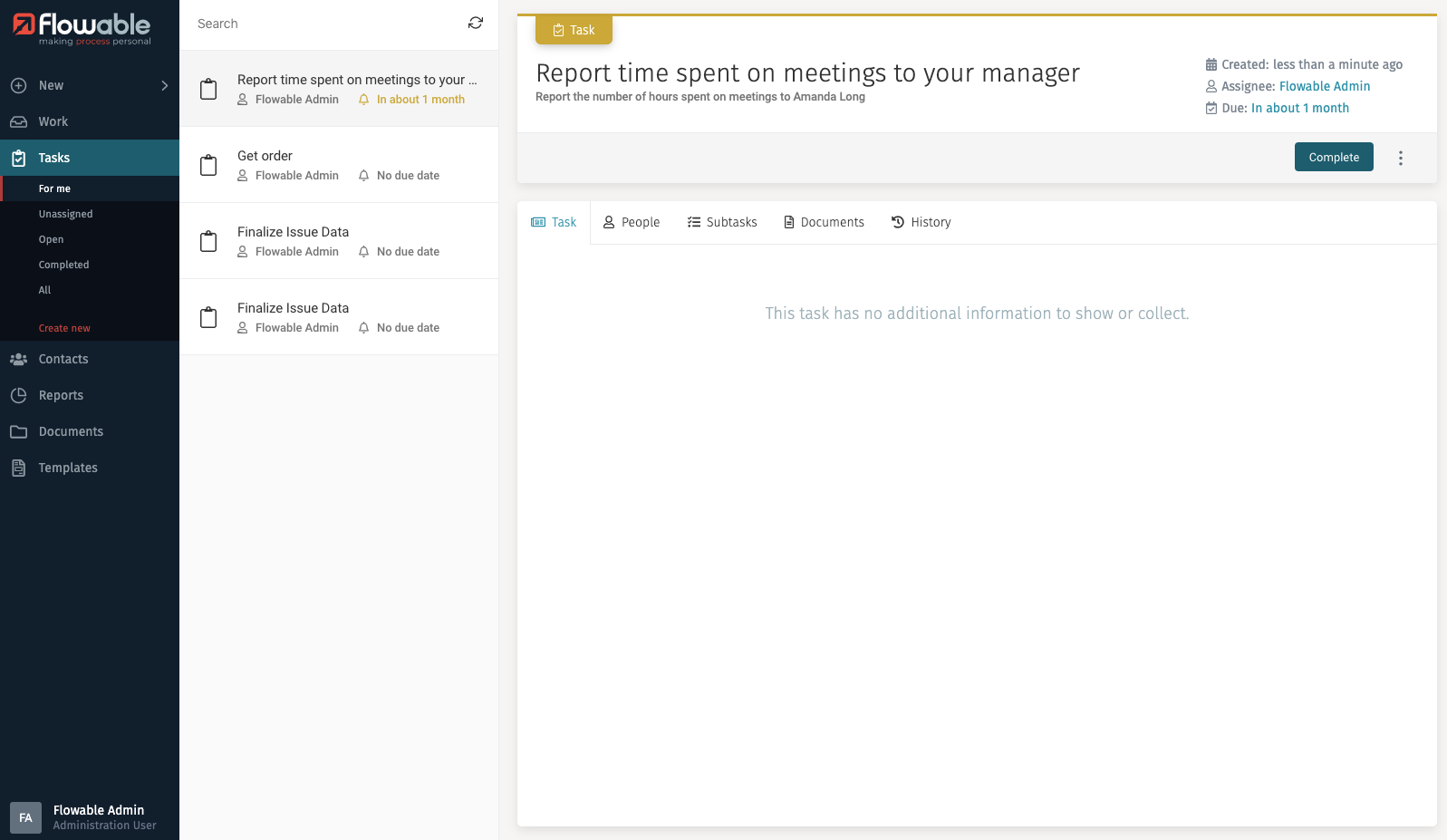 32 tasks created adhoc task details