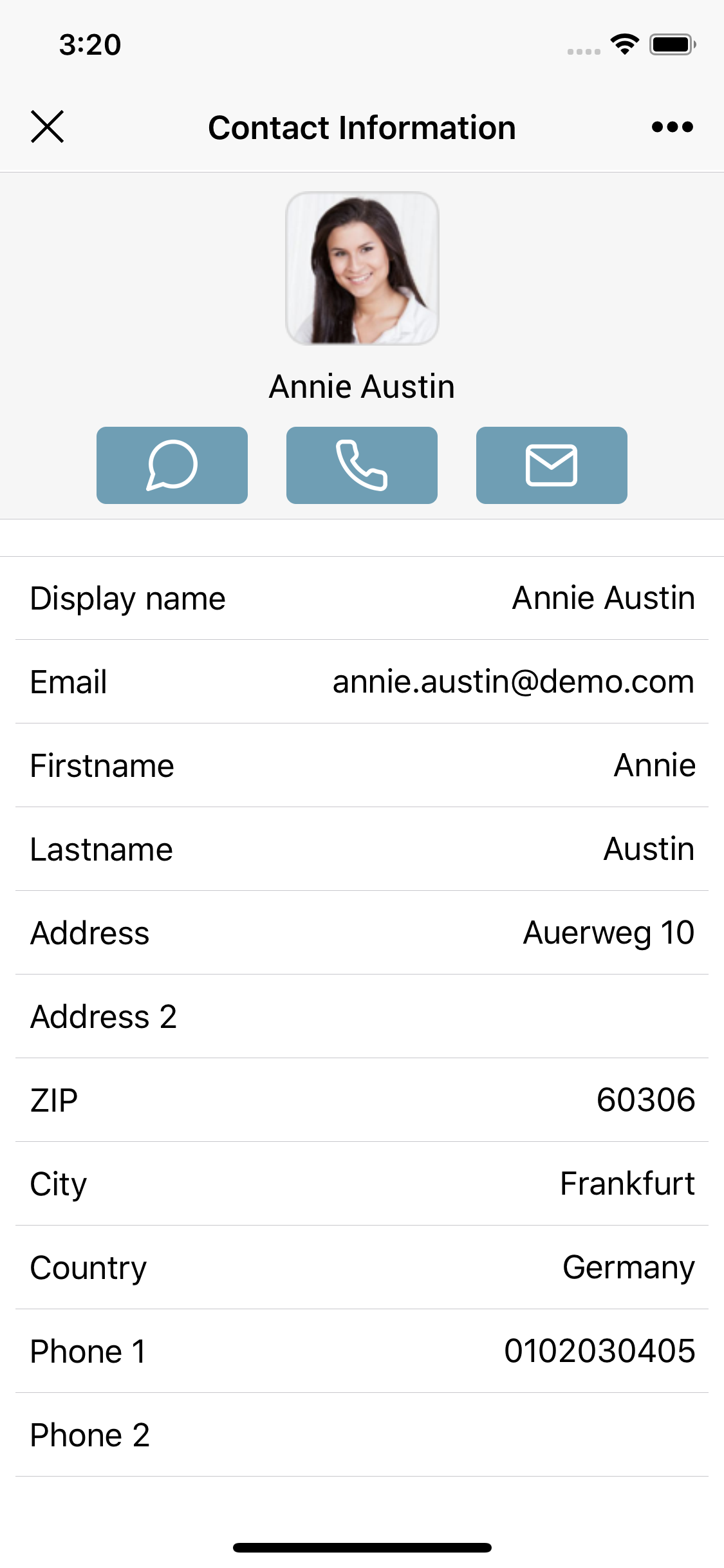 325 screen contact profile