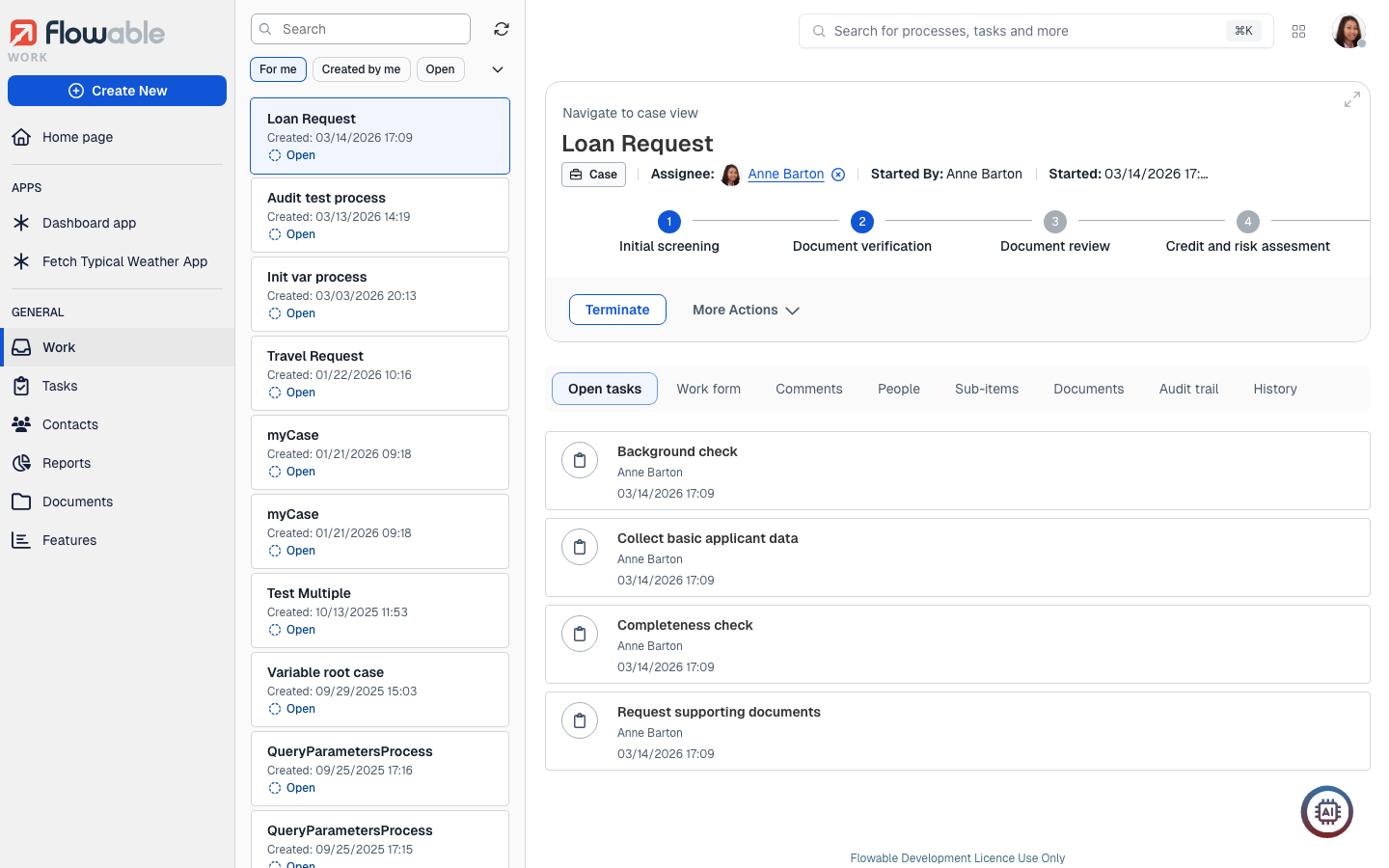 42 work case details panel areas