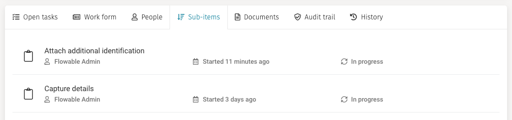42 work tabs subitems