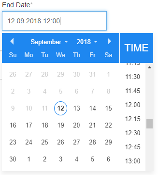 Date component rendered