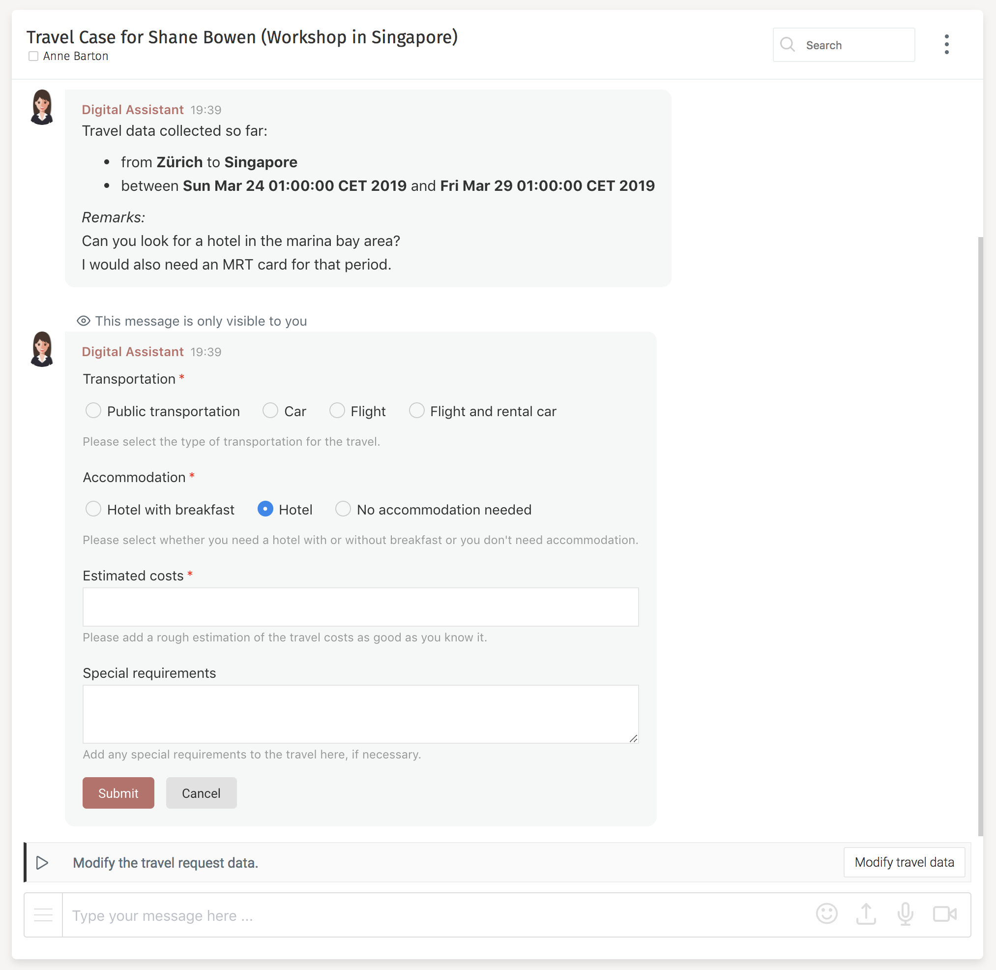 64C conversation with task