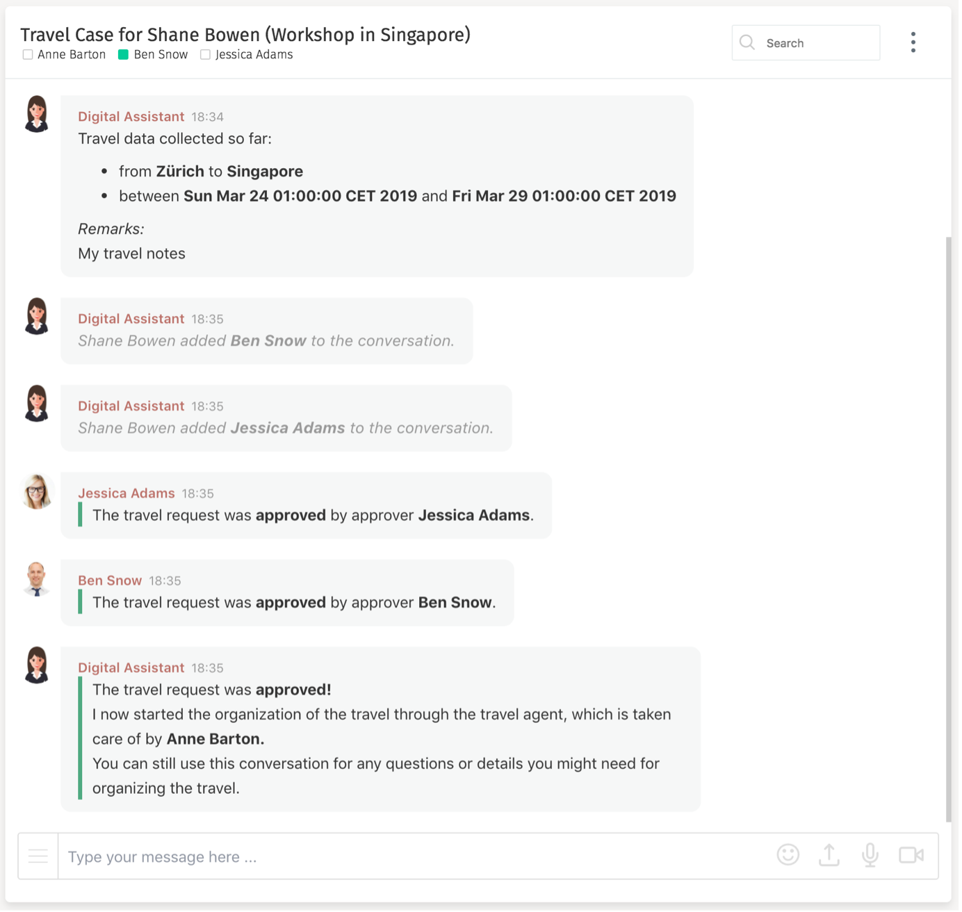 70 request approved message