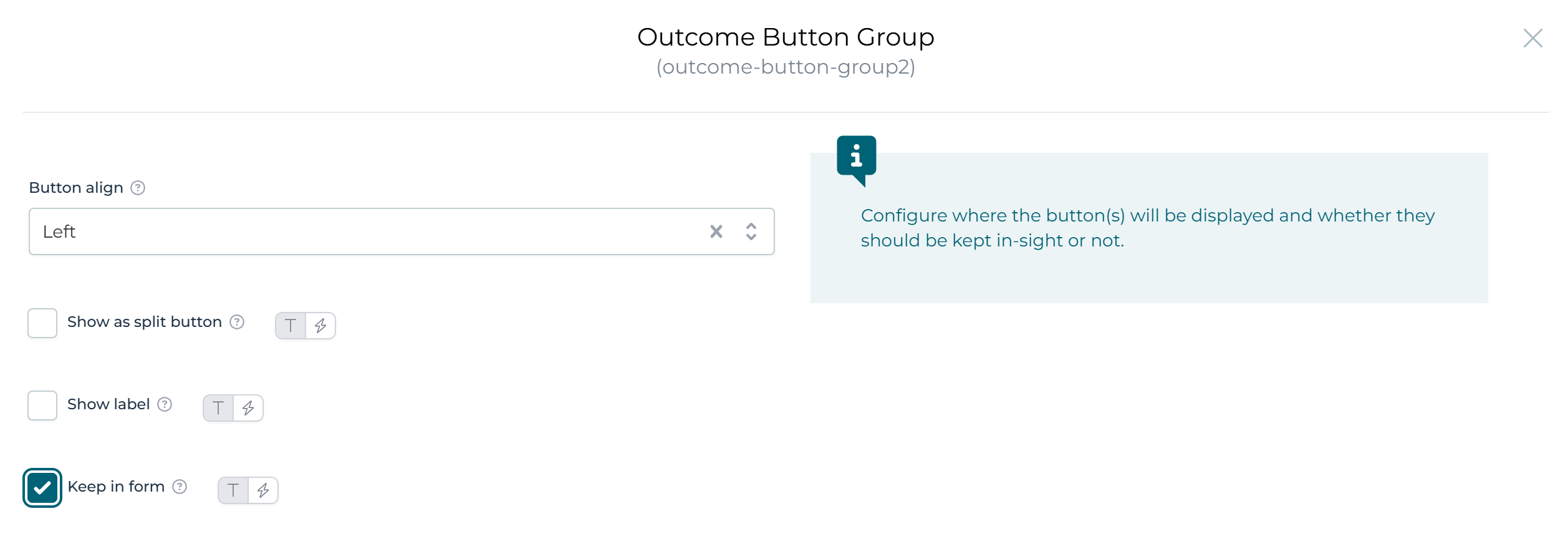 Form Outcomes Keep in Form