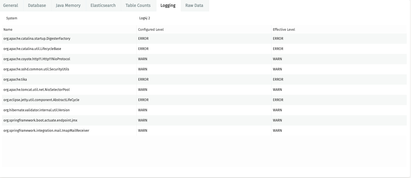 Logging Information UI