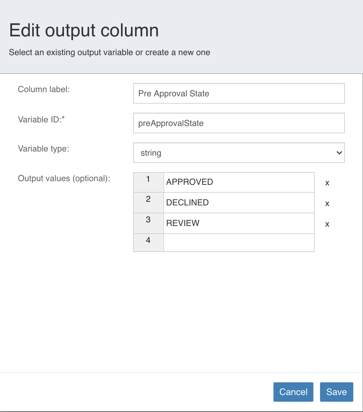 modify decision table