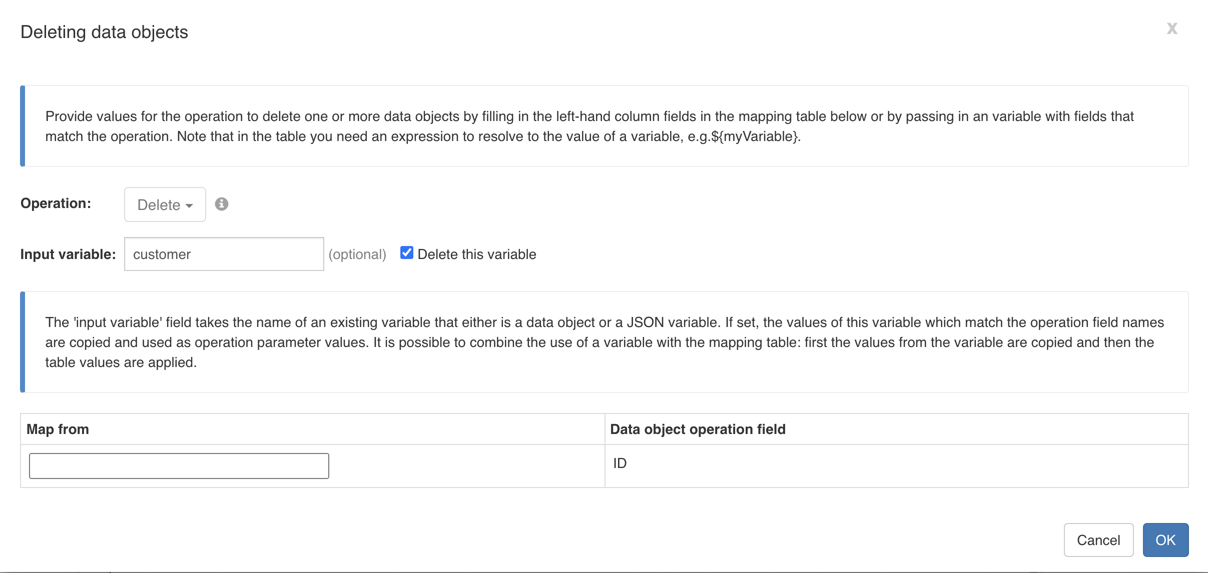 Data Object CMMN Example