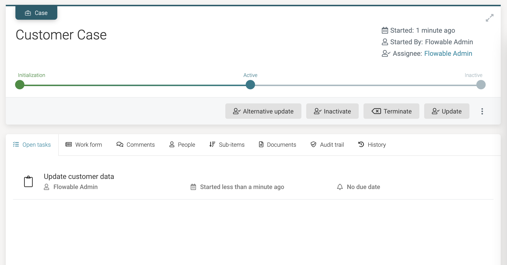 Data Object CMMN Example