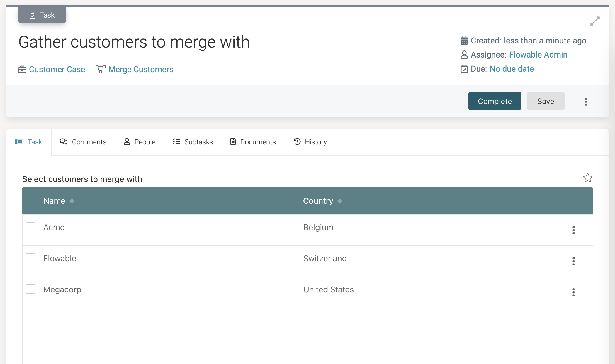 Data Object CMMN Example