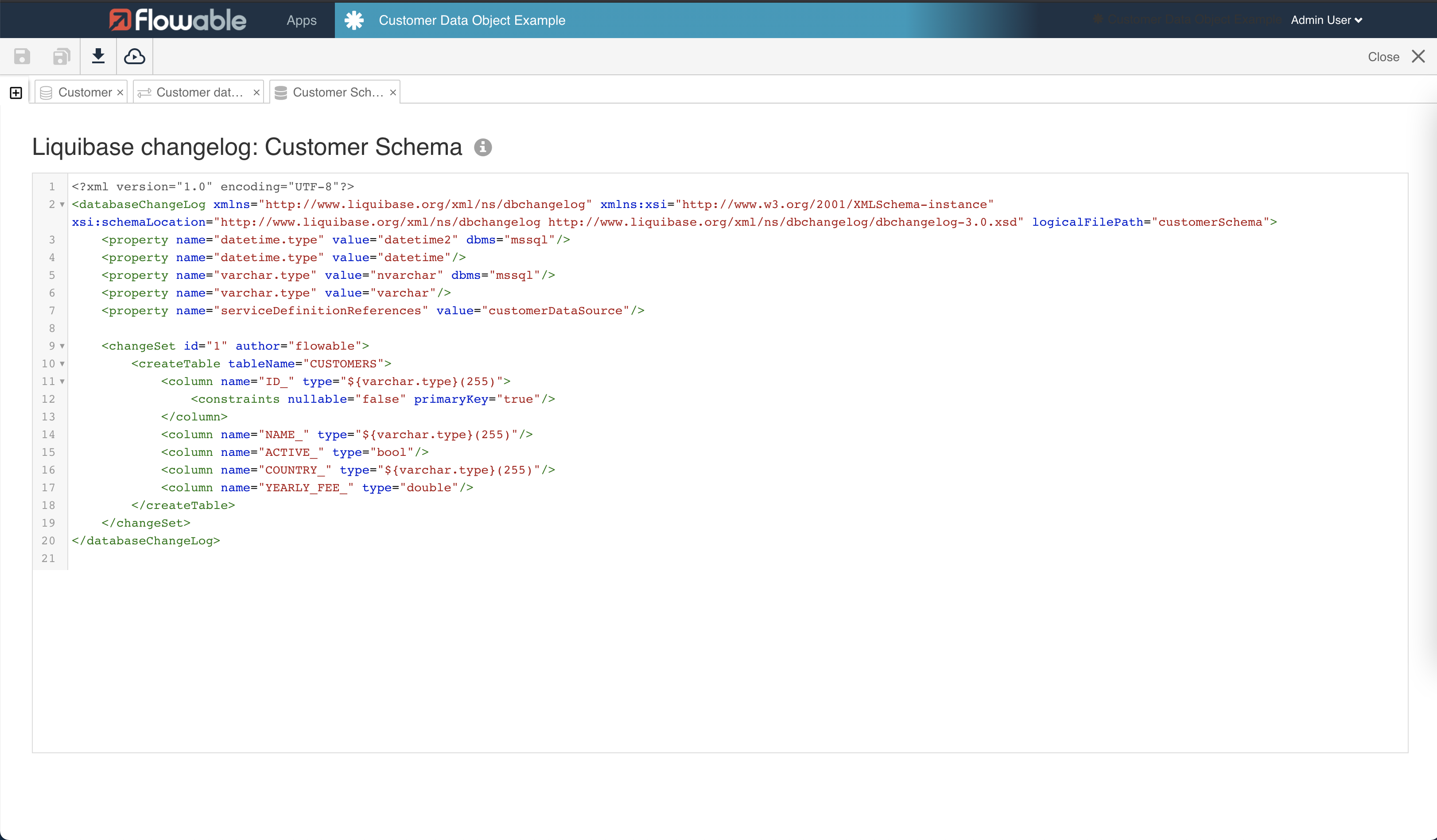 Data object database column mapping