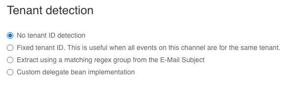 Email Inbound Channel Tenant Detection Configuration UI