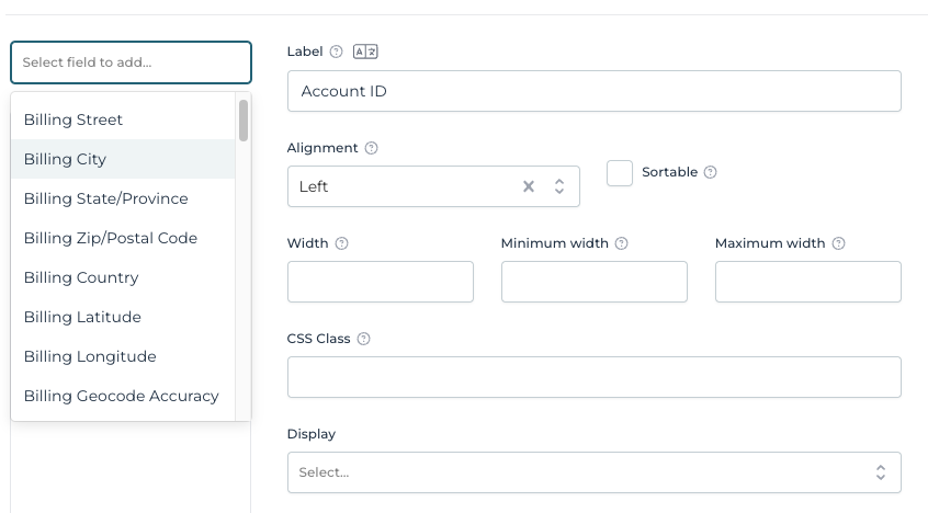 Flowable Design Admin Page Column Config 2