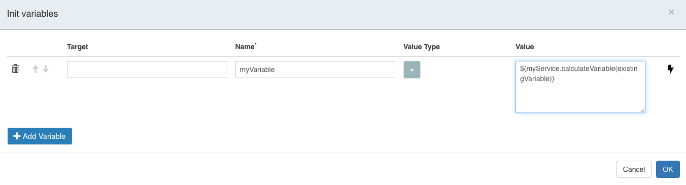 Init Variables Expression