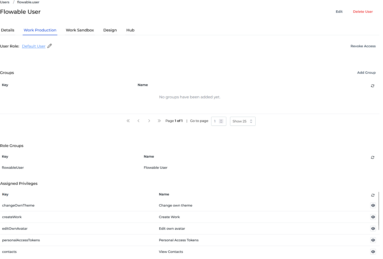 User application access details