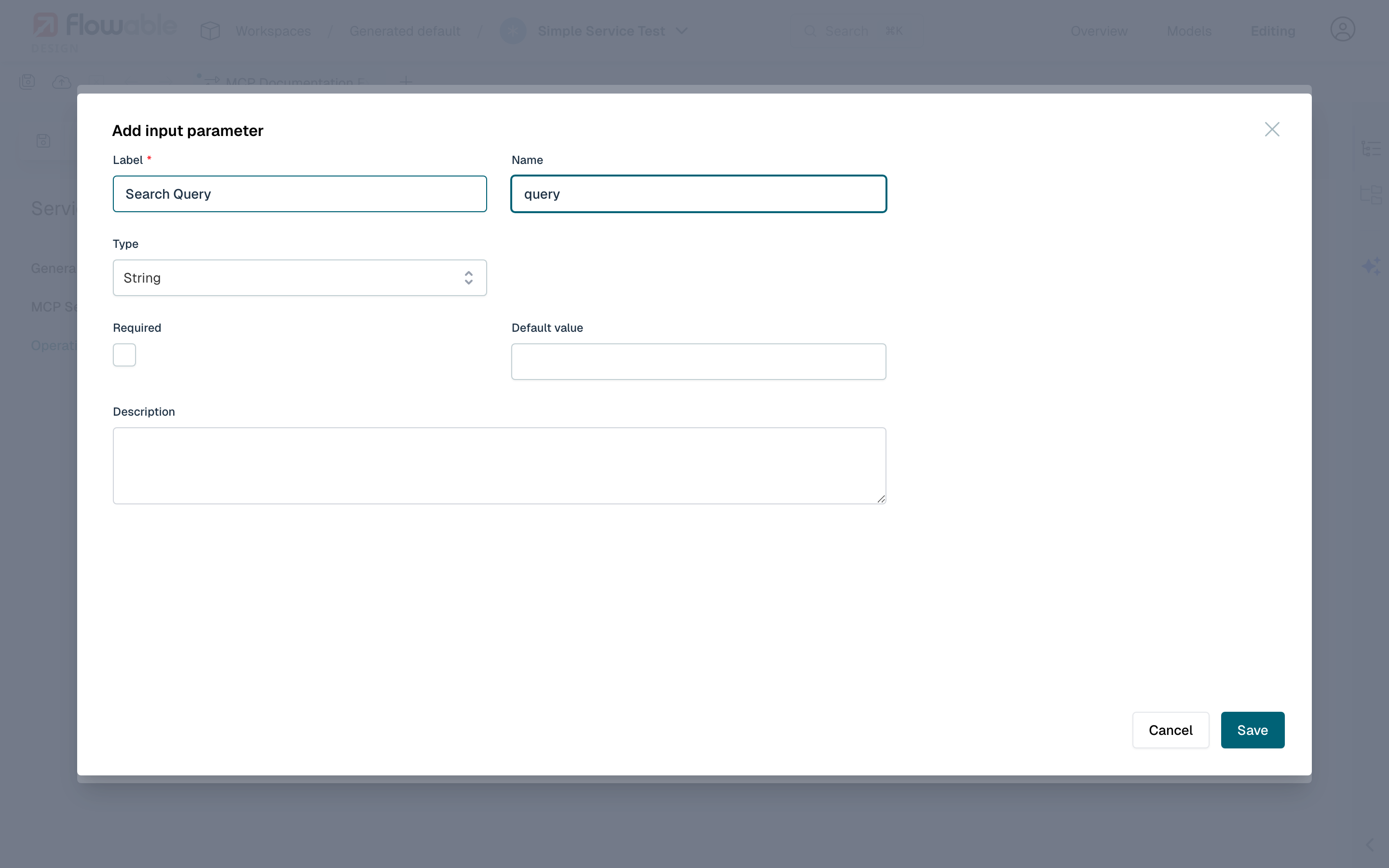 MCP Operation Input Parameters
