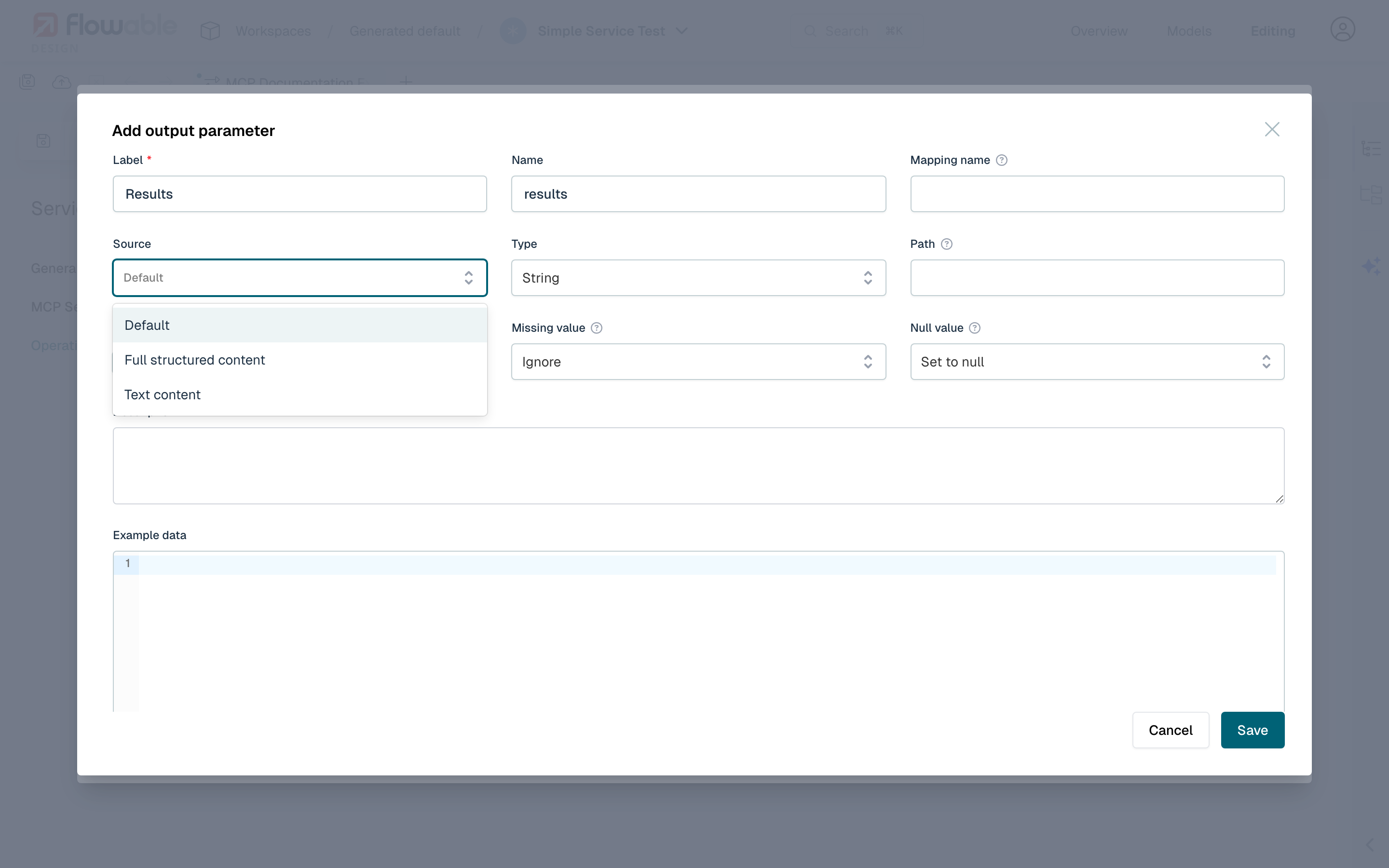 MCP Output Parameter Sources
