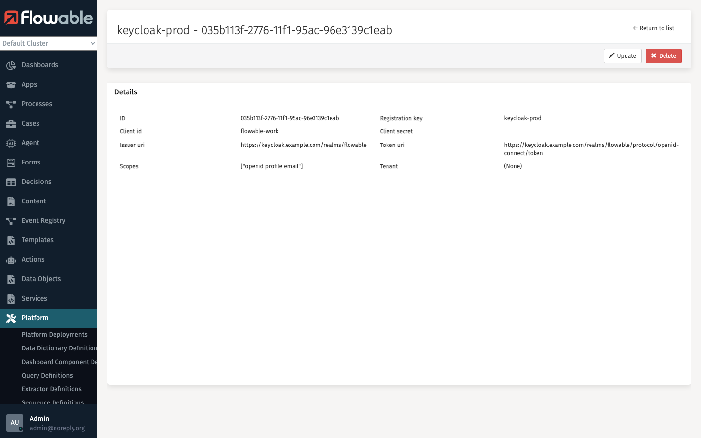 OAuth Client Details