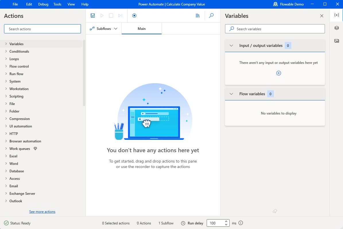 Empty Flow in Power Automate
