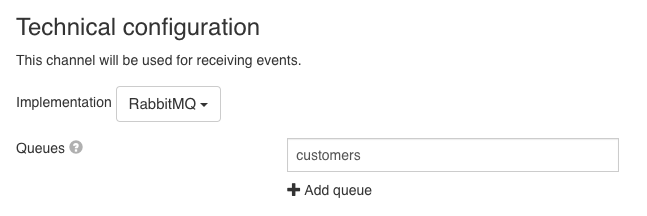 RabbitMQ Inbound Channel Technical Configuration UI