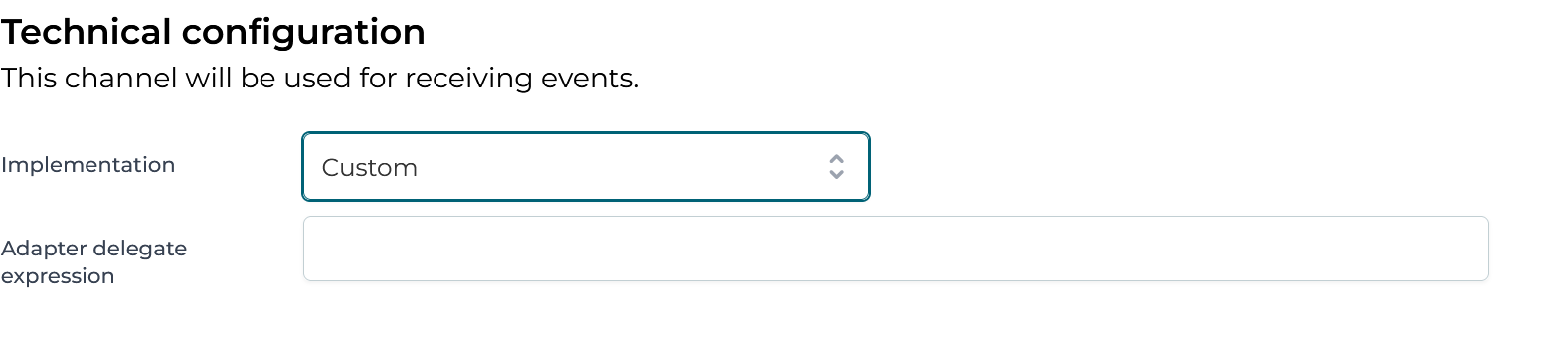 Custom Inbound Channel Technical Configuration UI