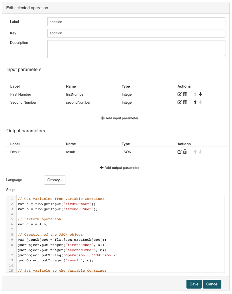 Service Registry Scripting Operation