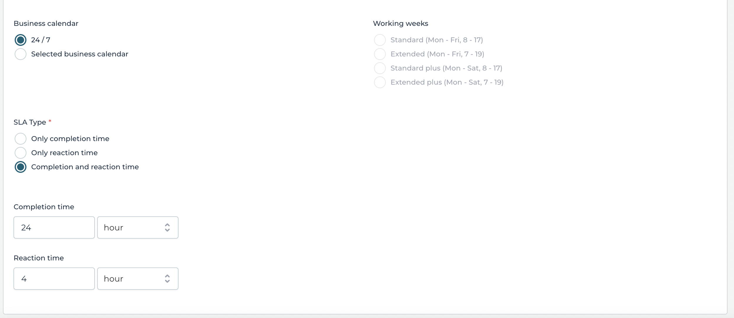 SLA definition filled