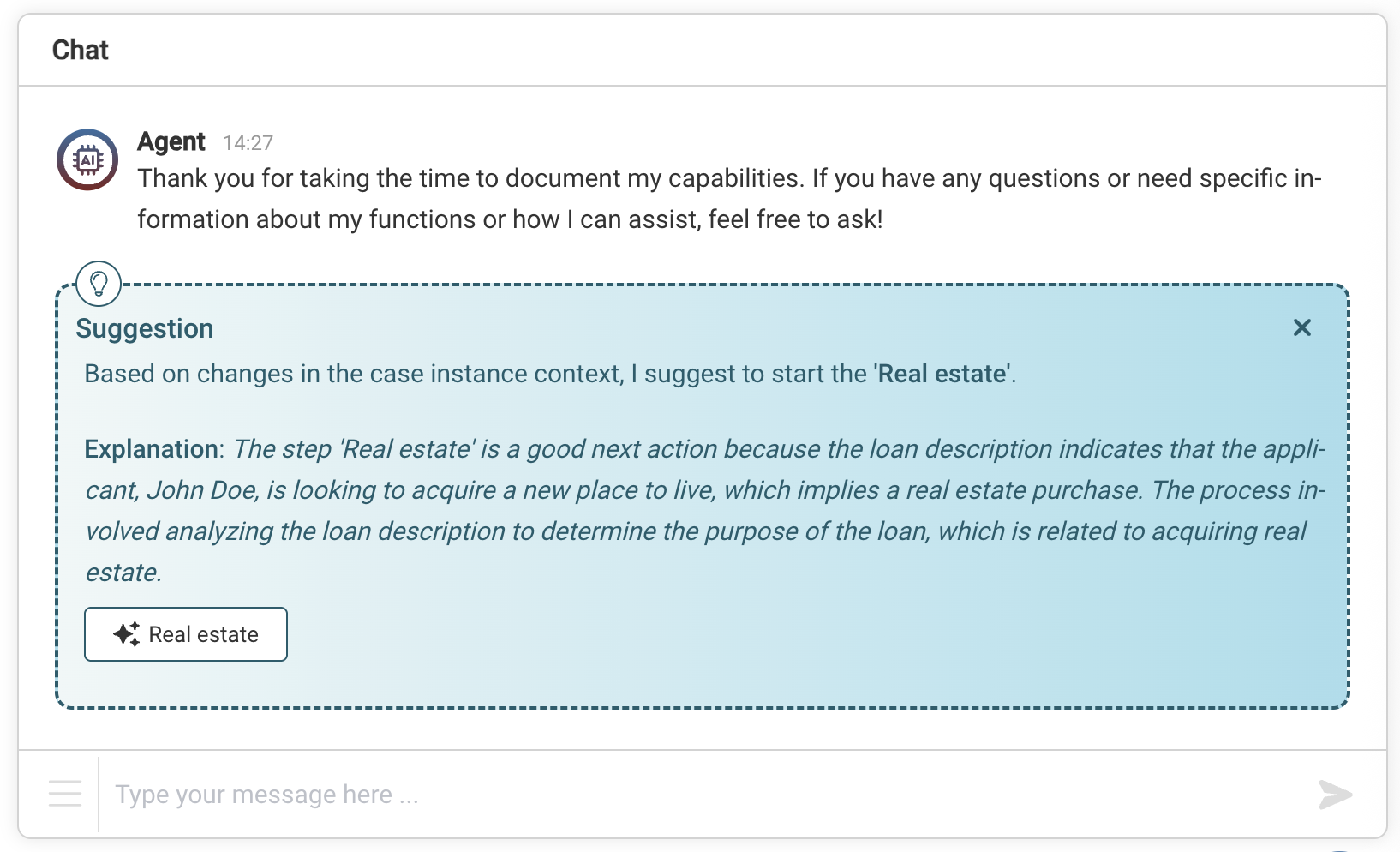 Orchestrator agent example - Suggestions 02