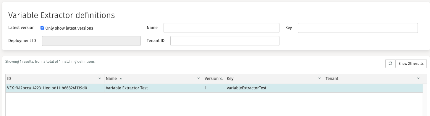 Variable Extractor Definitions